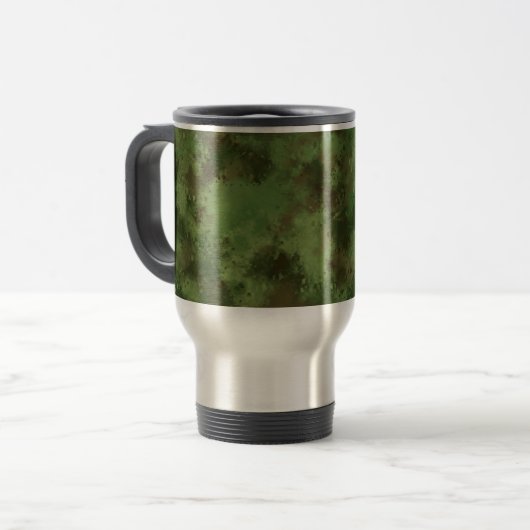 Camo Silver Thermal Travel Mug Reisbeker (Voorkant links)