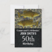 Camo Smalllmouth Bass Vist 50e verjaardag Kaart (Voorkant)