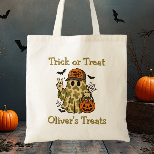 Camo Snoep Hunter Ghost Trick or treat Bag Tote Bag