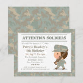 Camo soldaat Soldier Boy Birthday Party Kaart (Voorkant / Achterkant)