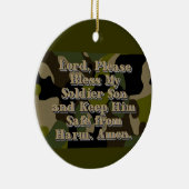 Camo Soldier Son Prayer Ceramic Ornament (Rechts)