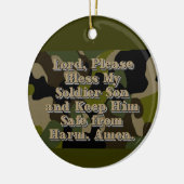 Camo Soldier Son Prayer Ceramic Ornament (Links)
