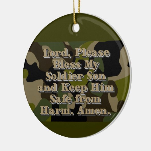 Camo Soldier Son Prayer Ceramic Ornament (Links)