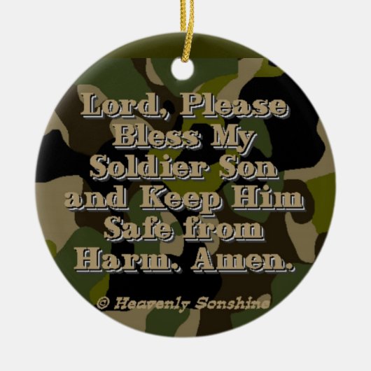 Camo Soldier Son Prayer Keramisch Ornament (Voorkant)