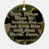Camo Soldier Son Prayer Keramisch Ornament (Achterkant)