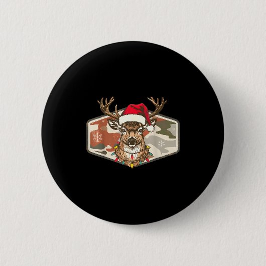 Camo Southern Local Boy Christmas Deer Hunting Xma Ronde Button 5,7 Cm (Voorkant)