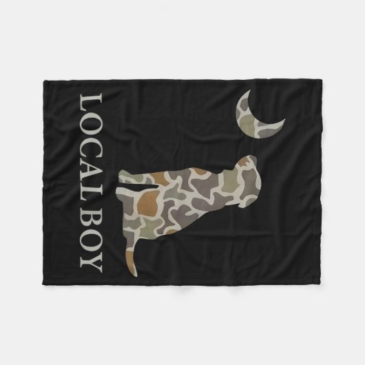 Camo Southern Local Boy Duck Hunting Black Lab Out Fleece Deken (Voorkant (Horizontaal))