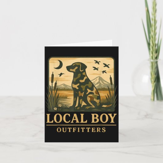 Camo Southern Local Boy Duck Hunting Black Lab Out Kaart (Voorkant)