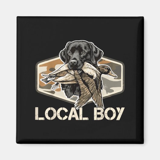 Camo Southern Local Boy Duck Hunting Black Lab Out Magneet (Voorkant)