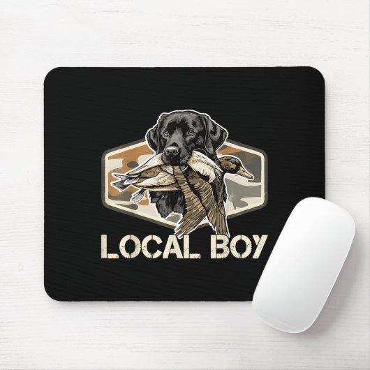 Camo Southern Local Boy Duck Hunting Black Lab Out Muismat (Met muis)
