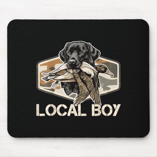 Camo Southern Local Boy Duck Hunting Black Lab Out Muismat (Voorkant)
