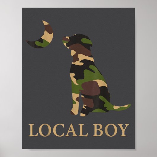 Camo Southern Local Boy Duck Hunting Black Lab Out Poster (Voorkant)