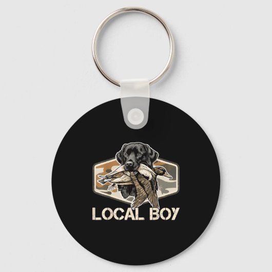 Camo Southern Local Boy Duck Hunting Black Lab Out Sleutelhanger (Voorkant)