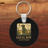 Camo Southern Local Boy Duck Hunting Black Lab Out Sleutelhanger (Voorkant)