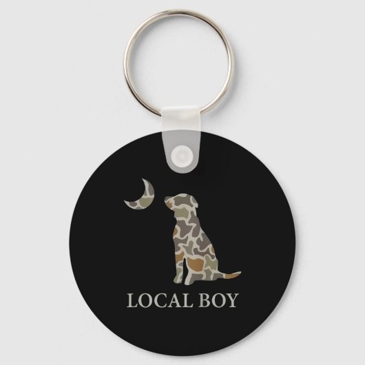 Camo Southern Local Boy Duck Hunting Black Lab Out Sleutelhanger (Voorkant)