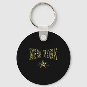 Camo Souvenir Usa Ster New York Ny New York Mannen Sleutelhanger