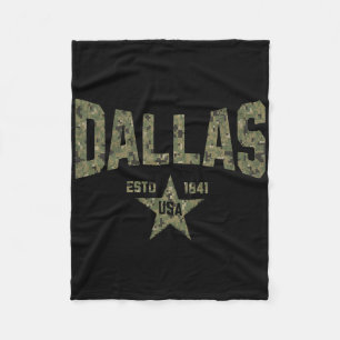 Camo Souvenir VS Ster Dallas Texas Fleece Deken