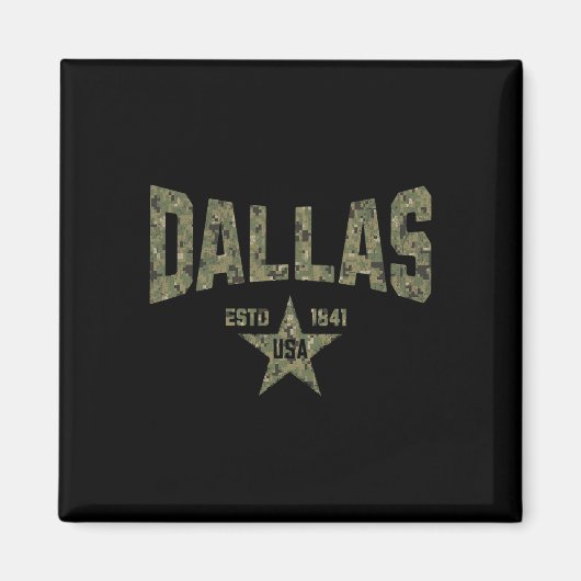 Camo Souvenir VS Ster Dallas Texas Magneet (Voorkant)