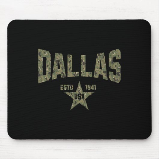 Camo Souvenir VS Ster Dallas Texas Muismat (Voorkant)