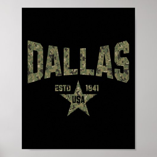 Camo Souvenir VS Ster Dallas Texas Poster (Voorkant)