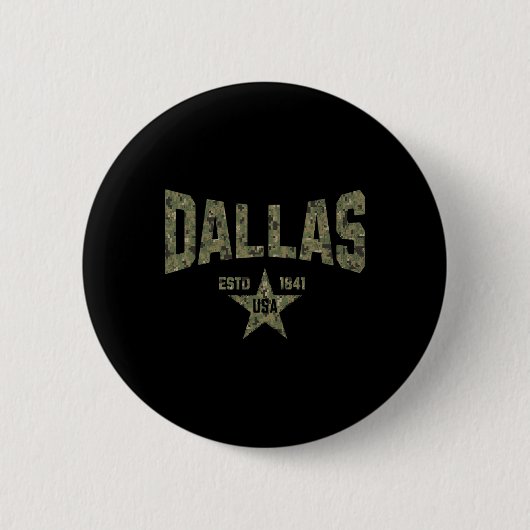 Camo Souvenir VS Ster Dallas Texas Ronde Button 5,7 Cm (Voorkant)