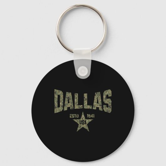 Camo Souvenir VS Ster Dallas Texas Sleutelhanger (Voorkant)