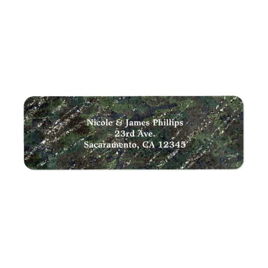 Camo Sparkle Elegant Etiket (Voorkant)