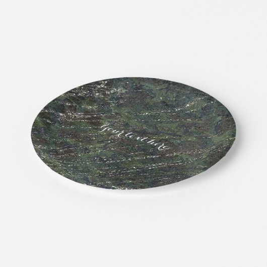 Camo Sparkle Glam Party Groene & Zilverlegerpartij Papieren Bordje (Gekanteld)