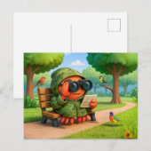 Camo-spionagekrabbel die de omgeving van het park  briefkaart (Voorkant / Achterkant)