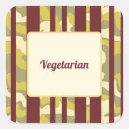 Camo Strepen Feest Eten Vegetarisch  Vierkante Sticker