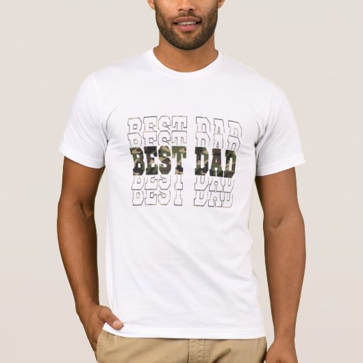Camo Style Best Dad Vaderdag Repeat Dad T-shirt (Voorkant)