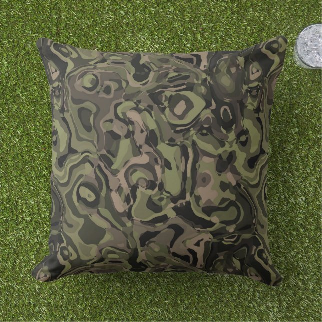 Camo Swirl Buitenkussen (Gras)