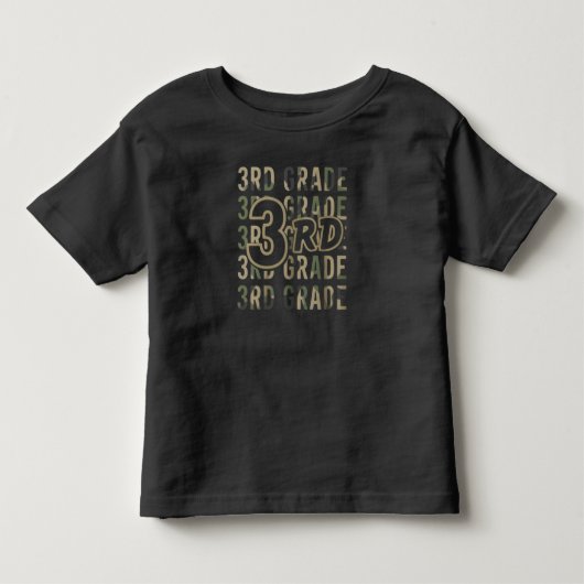 Camo Team 3e klas Squad Terug naar school Leraar Kinder Shirts (Voorkant)
