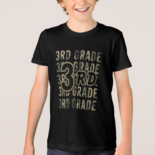Camo Team 3e klas Squad Terug naar school Leraar Tri-Blend Shirt (Voorkant)