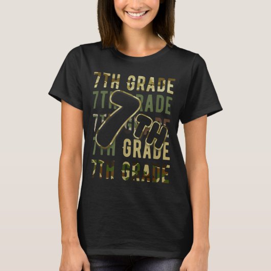 Camo Team 7e klas squad terug naar school leraar T-shirt (Voorkant)