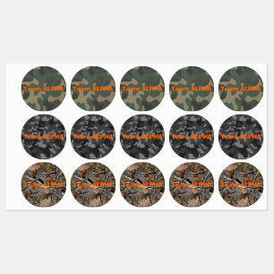 Camo Team Labels, Schattige voor feesten en evenem Labels