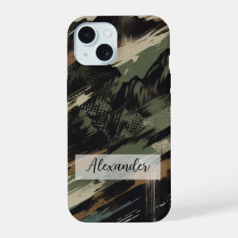 Camo Telefoonhoes met Mountain Silhouette iPhone 15 Case