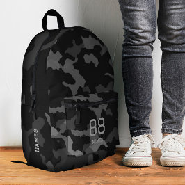 Camo terug naar school camouflage zwart grijs mode bedrukte rugzak