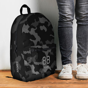 Camo terug naar school camouflage zwart grijs mode bedrukte rugzak