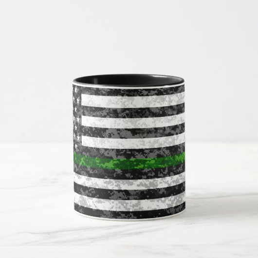 Camo Thin Green Line Flag Mok (Midden)