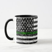 Camo Thin Green Line Flag Mok (Links)