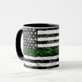 Camo Thin Green Line Flag Mok (Voorkant links)