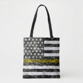 Camo Thin Yellow Line Flag Tote Bag (Voorkant)