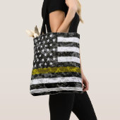 Camo Thin Yellow Line Flag Tote Bag (Dichtbij)