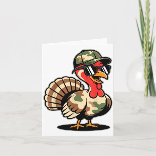 Camo Turkey Day Hunting Fall Thanksgiving  Kaart (Voorkant)