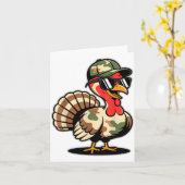 Camo Turkey Day Hunting Fall Thanksgiving  Kaart (Gele Bloem)