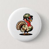 Camo Turkey Day Hunting Fall Thanksgiving  Ronde Button 5,7 Cm (Voorkant)