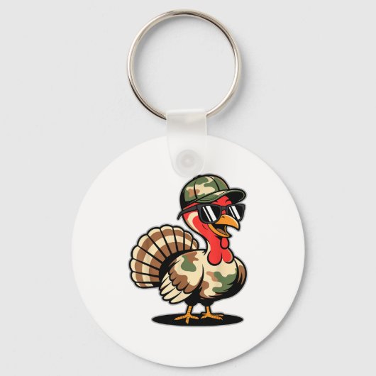 Camo Turkey Day Hunting Fall Thanksgiving Sleutelhanger (Voorkant)