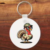 Camo Turkey Day Hunting Fall Thanksgiving Sleutelhanger (Voorkant)