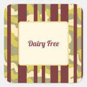 Camo Urban Stripe Patten Dietary Requirement  Vierkante Sticker (Voorkant)